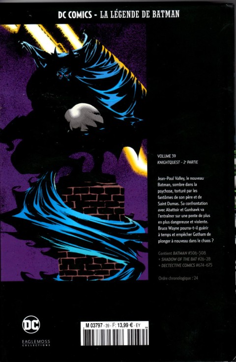 Verso de l'album DC Comics - La Légende de Batman Volume 39 Knightquest - 2e partie