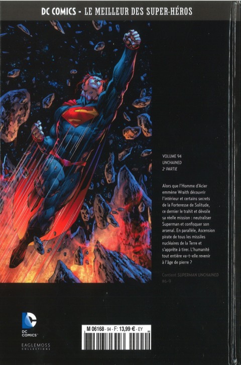 Verso de l'album DC Comics - Le Meilleur des Super-Héros Volume 94 Superman - Unchained 2ème Partie