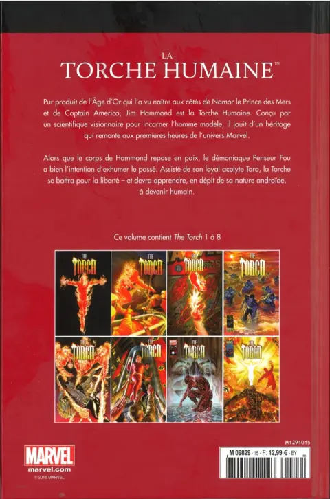 Verso de l'album Le meilleur des Super-Héros Marvel Tome 15 La Torche Humaine (Jim Hammond)