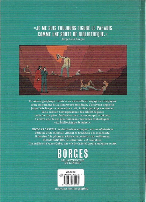Verso de l'album Borges - Le labyrinthe de l'infini