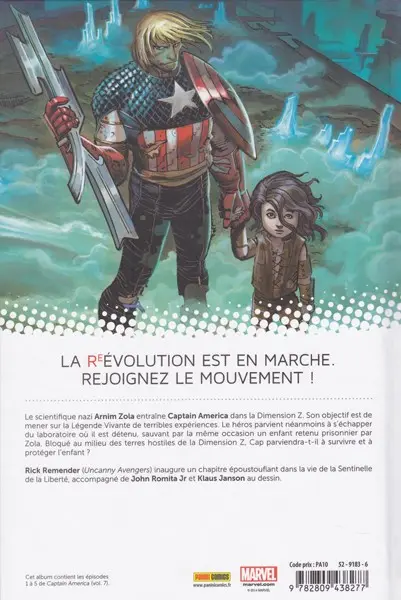 Verso de l'album Captain America Tome 1 Perdu dans la dimension Z (I)