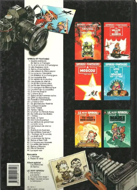Verso de l'album Spirou et Fantasio Tome 40 La Frousse aux trousses