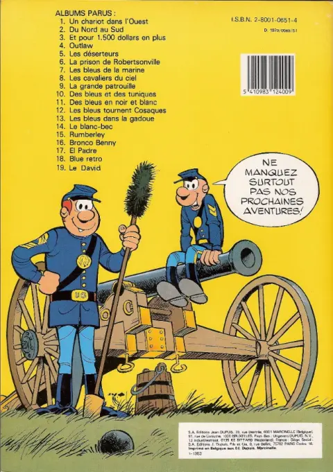 Verso de l'album Les Tuniques Bleues Tome 15 Rumberley