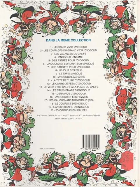 Verso de l'album Iznogoud Tome 2 Les complots d'Iznogoud