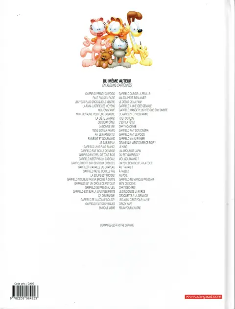 Verso de l'album Garfield Tome 50 Au poil
