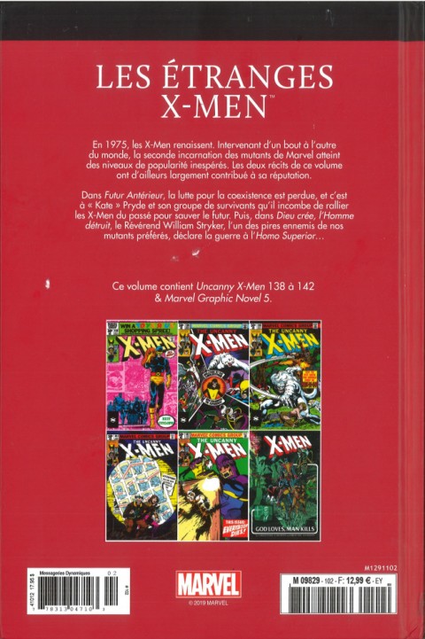 Verso de l'album Le meilleur des Super-Héros Marvel Tome 102 Les Etranges X-Men