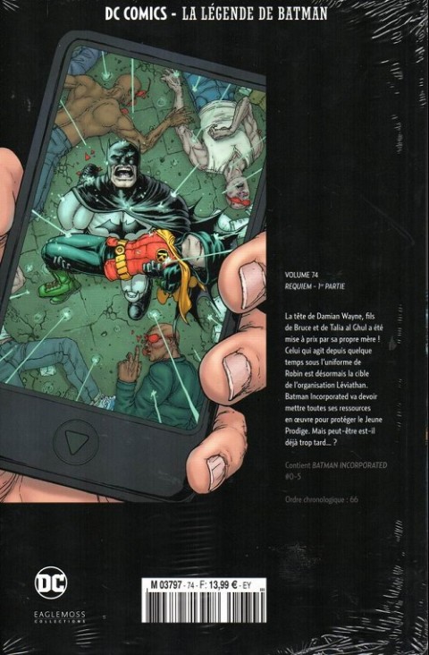 Verso de l'album DC Comics - La Légende de Batman Volume 74 Requiem - 1re partie