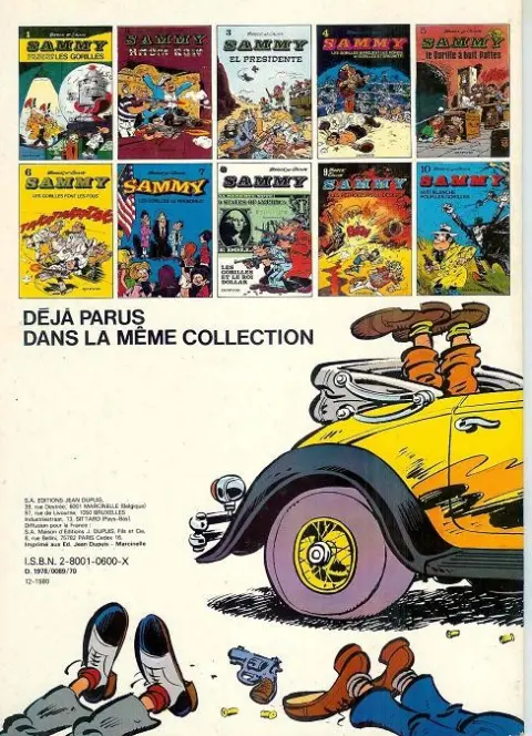 Verso de l'album Sammy Tome 11 Deux histoires de gorilles