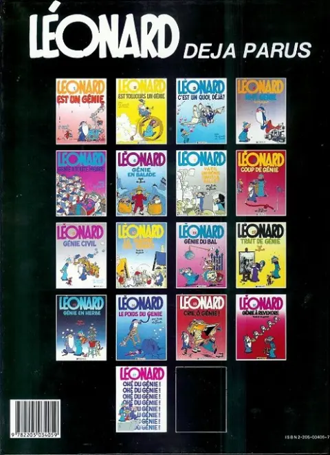 Verso de l'album Léonard Tome 13 Génie en herbe