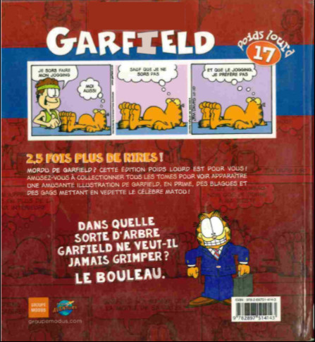Verso de l'album Garfield Poids lourd 17