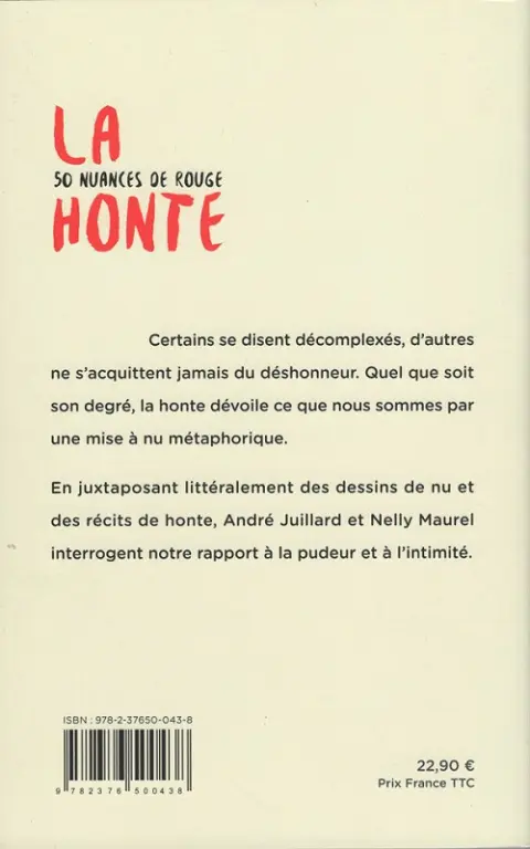 Verso de l'album La honte, 50 nuances de rouge