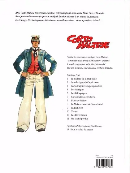 Verso de l'album Corto Maltese Tome 13 Sous le soleil de minuit