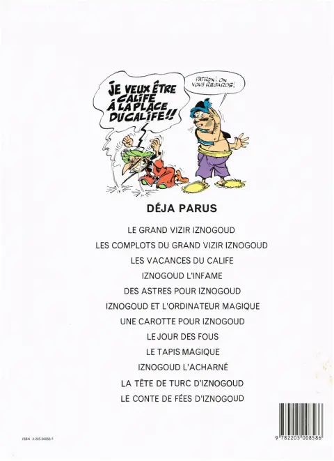 Verso de l'album Iznogoud Tome 10 Iznogoud l'acharné