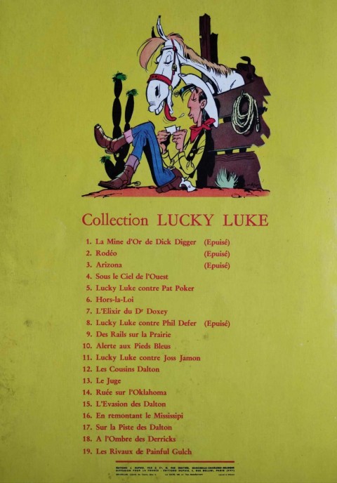 Verso de l'album Lucky Luke Tome 6 Hors-la-loi