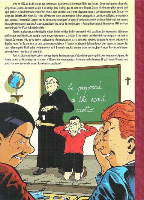 Verso de l'album Culottes courtes et soutanes noires Soutanes noires et jeunes démons