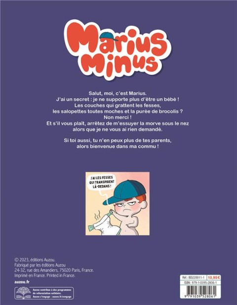 Verso de l'album Marius Minus 1 Bébé beau gosse