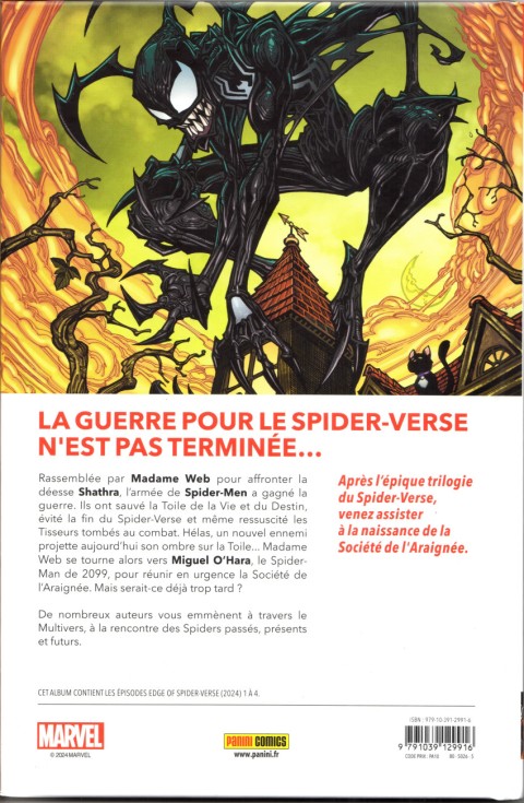 Verso de l'album Edge of Spider-Verse 2 La société de l'Araigné