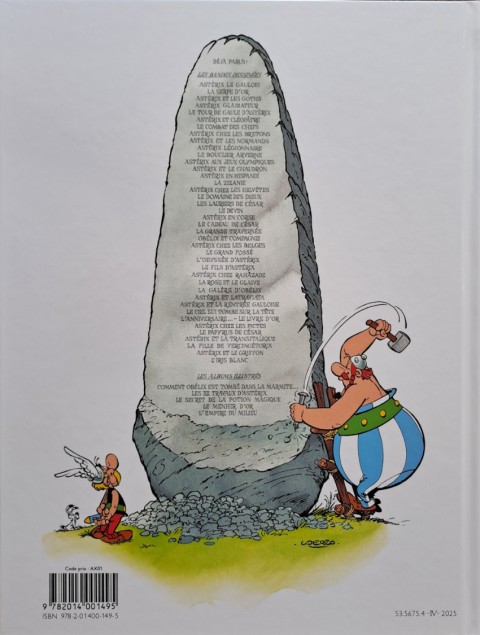 Verso de l'album Astérix Tome 7 Le combats des Chefs