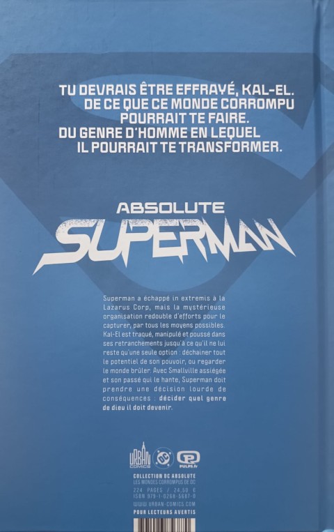 Verso de l'album Absolute Superman Tome 2 Le Fils du démon