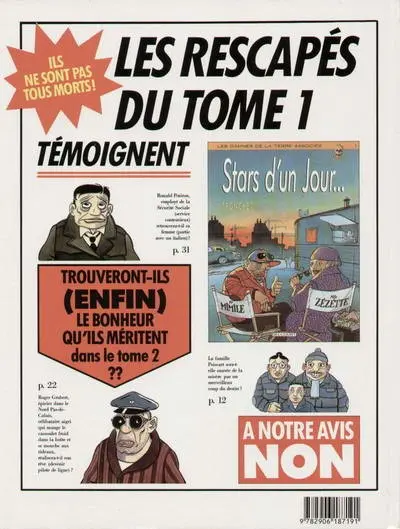 Verso de l'album Les damnés de la terre associés Tome 2 Stars toujours !
