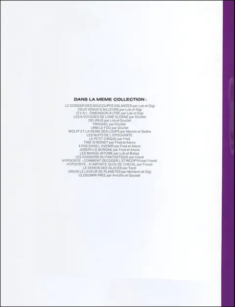 Verso de l'album Le Dossier des soucoupes volantes Tome 3 O.V.N.I. Dimension autre
