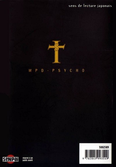 Verso de l'album MPD-Psycho - Le détective schizophrène N° 3