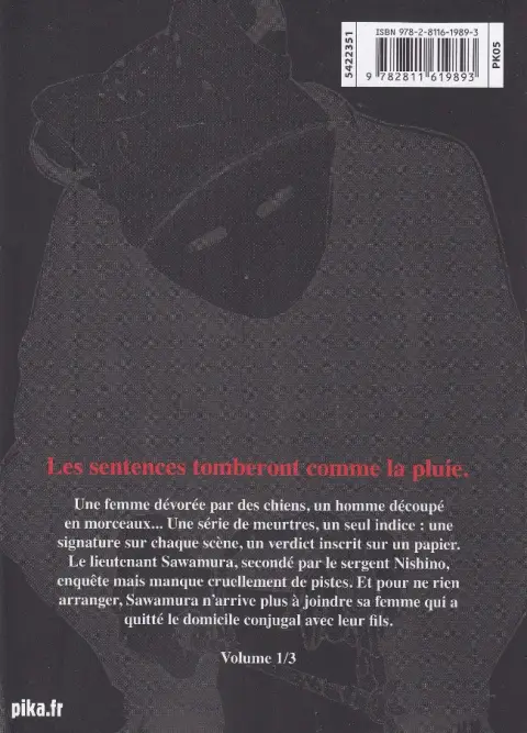 Verso de l'album Museum - Killing in the rain Tome 1