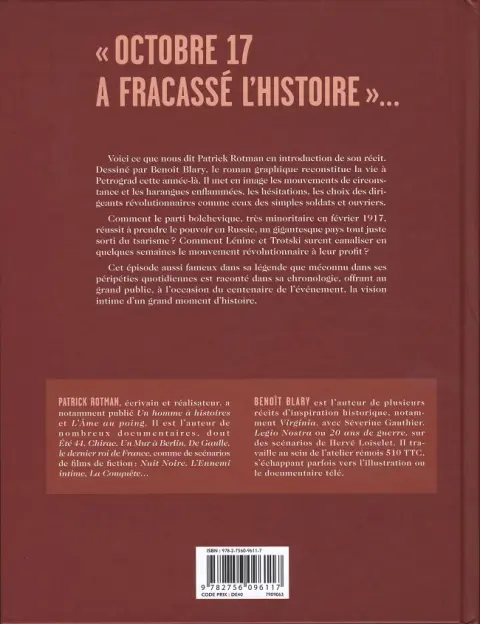Verso de l'album Octobre 17