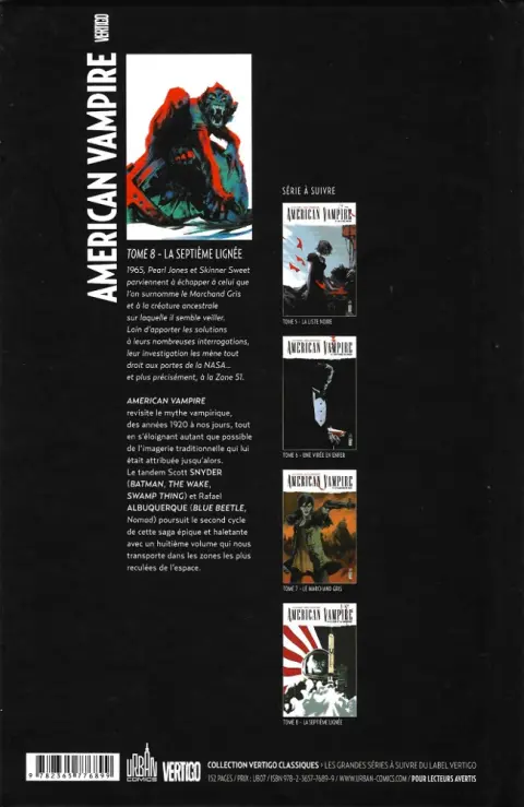 Verso de l'album American Vampire Tome 8 La Septième Lignée