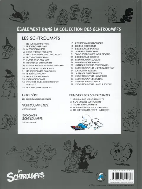 Verso de l'album L'univers des Schtroumpfs Tome 5 Les Schtroumpfs fêtent Halloween