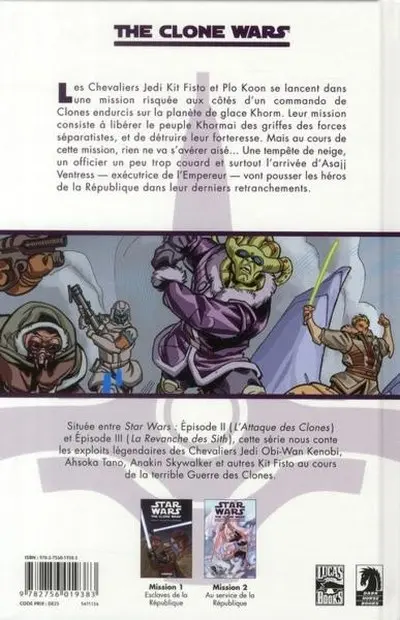 Verso de l'album Star Wars - The Clone Wars Mission 2 Au service de la République