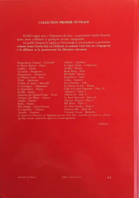 Verso de l'album L'Amateur de Jazz