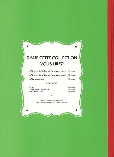 Verso de l'album Blake et Mortimer Tome 5 La Marque Jaune