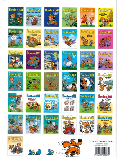Verso de l'album Boule & Bill Tome 1 Tel Boule, tel Bill