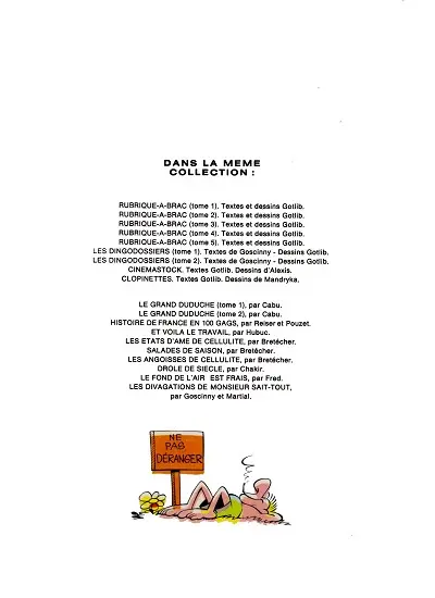 Verso de l'album Et voilà le travail !