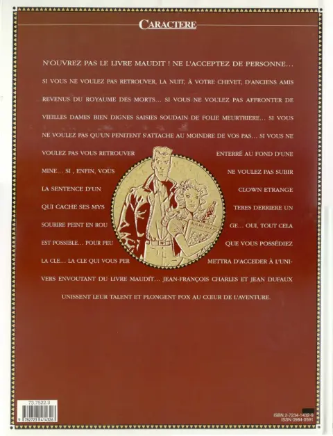 Verso de l'album Fox Tome 1 Le Livre Maudit