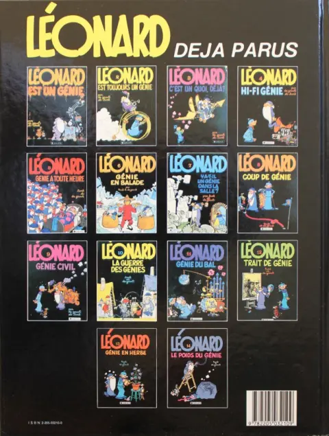 Verso de l'album Léonard Tome 3 Léonard c'est un quoi, déjà ?