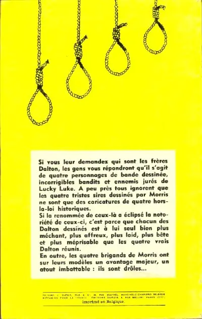 Verso de l'album Lucky Luke Tome 6 Hors-la-loi