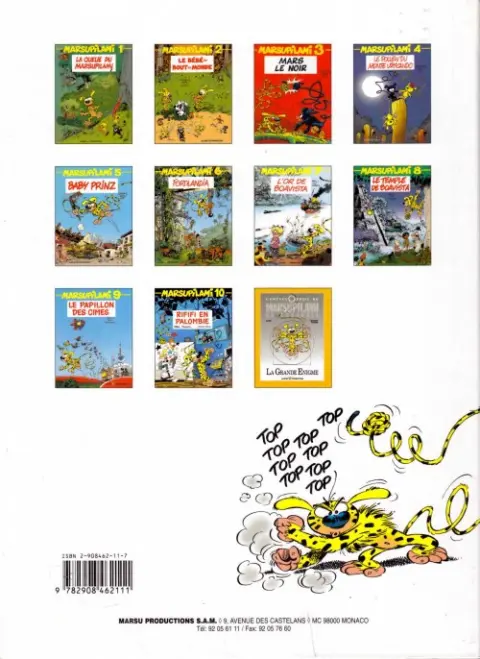 Verso de l'album Marsupilami Tome 3 Mars le noir