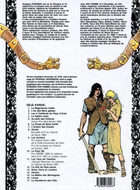 Verso de l'album Thorgal Tome 4 La galère noire