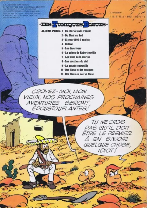 Verso de l'album Les Tuniques Bleues Tome 3 Et pour quinze cents dollars en plus