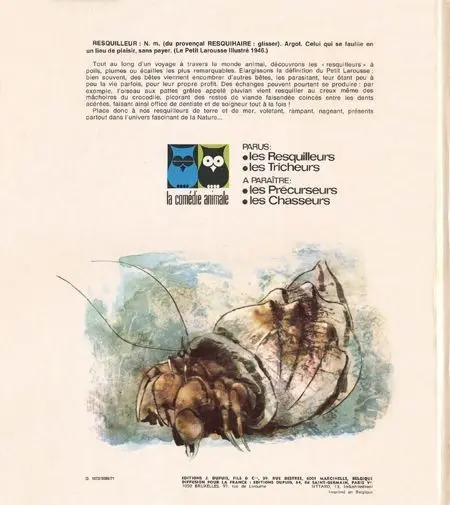 Verso de l'album La comédie animale Tome 4 Les Chasseurs
