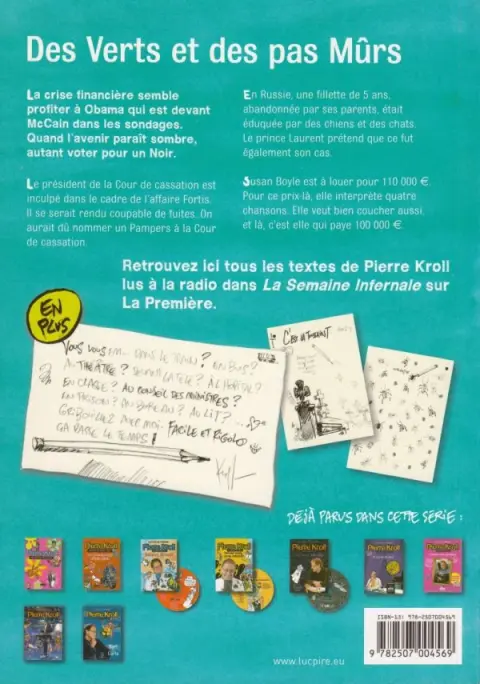 Verso de l'album Petits textes Petits textes 2009 - Des Verts et des pas Mûrs