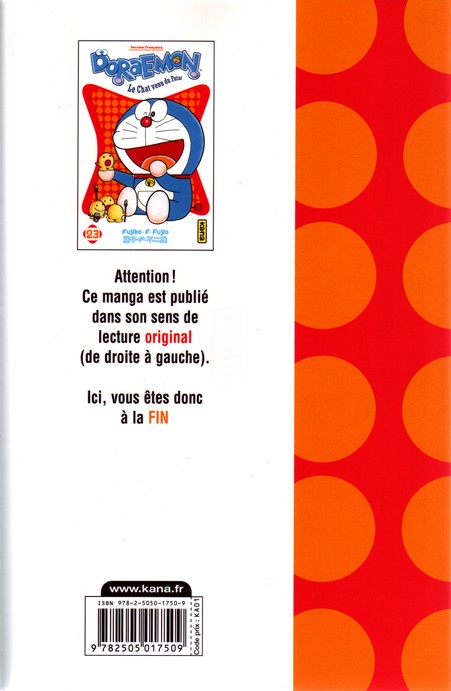 Verso de l'album Doraemon, le Chat venu du futur Tome 23