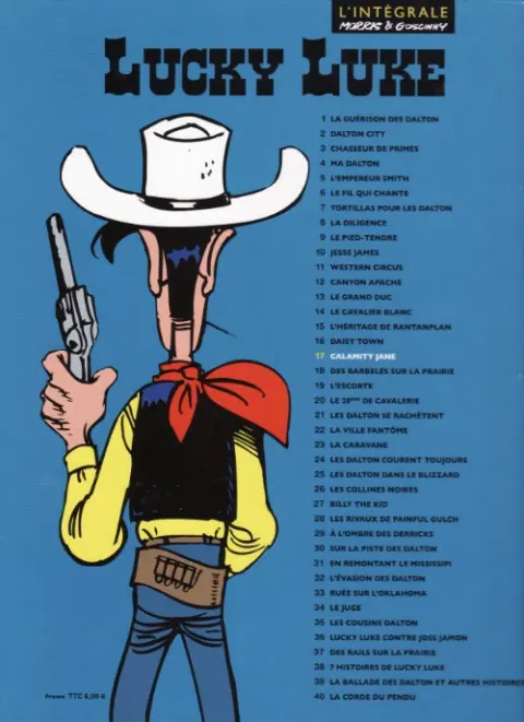 Verso de l'album Lucky Luke Tome 17 Calamity Jane