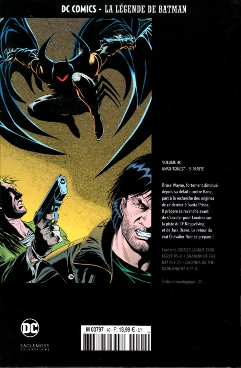 Verso de l'album DC Comics - La Légende de Batman Volume 40 Knightquest - 3e partie
