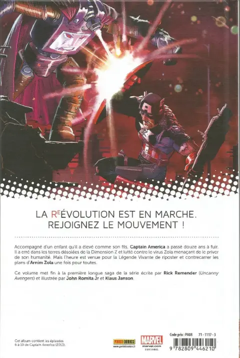 Verso de l'album Captain America Tome 2 Perdu dans la Dimension Z (II)