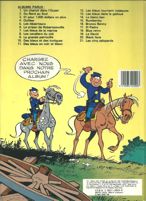Verso de l'album Les Tuniques Bleues Tome 12 Les Bleus tournent cosaques