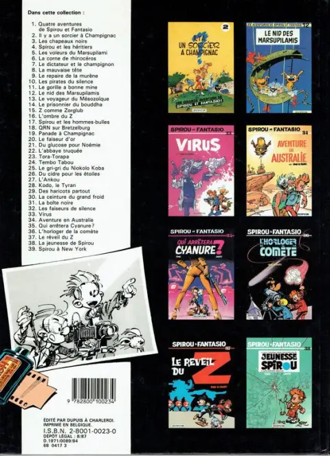Verso de l'album Spirou et Fantasio Tome 21 Du glucose pour Noémie