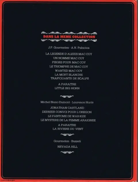 Verso de l'album Mac Coy Tome 7 Trafiquants de scalps